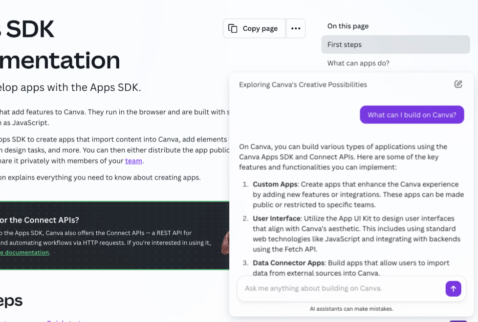 An example ChatKit integration for Canva. Source: OpenAI - Introducing AgentKit
