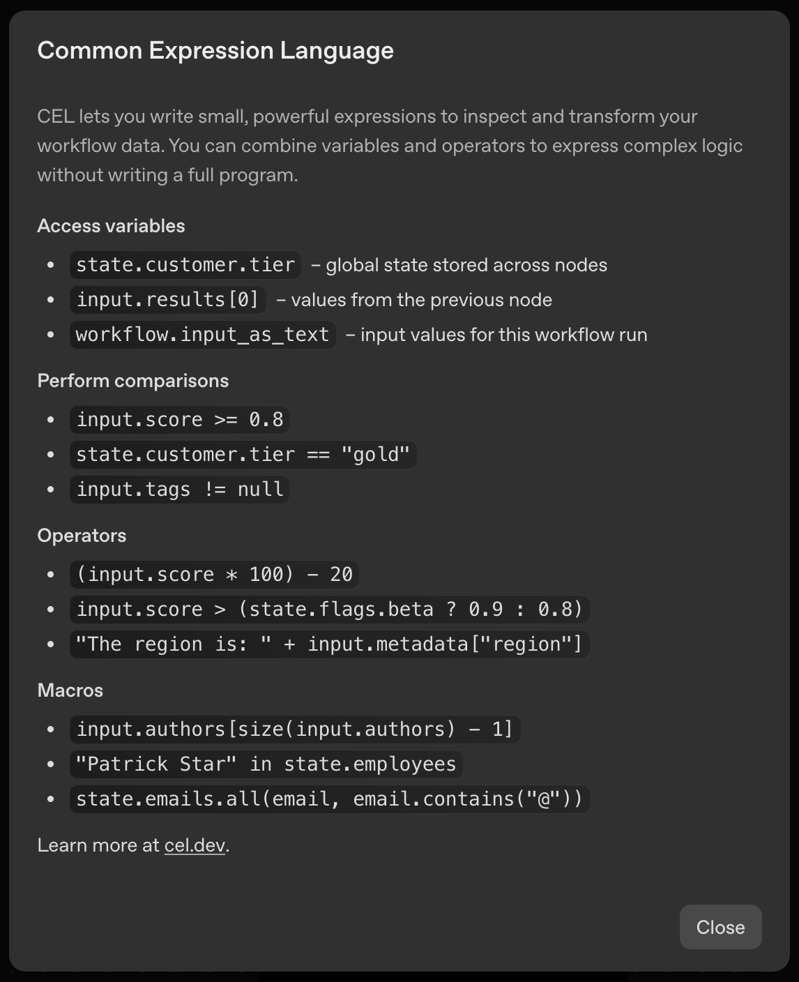 The CEL primer in AgentKit