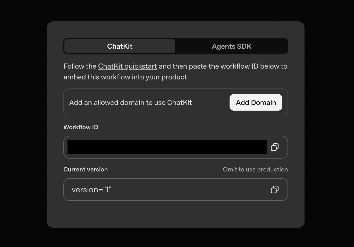Publishing an AgentKit workflow