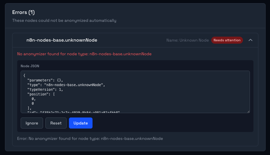 Handling an unknown node