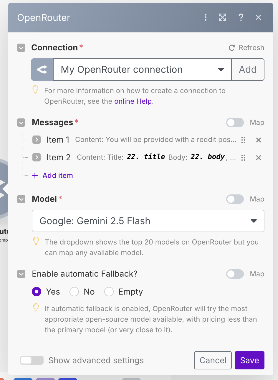 Click here to create a connection filter