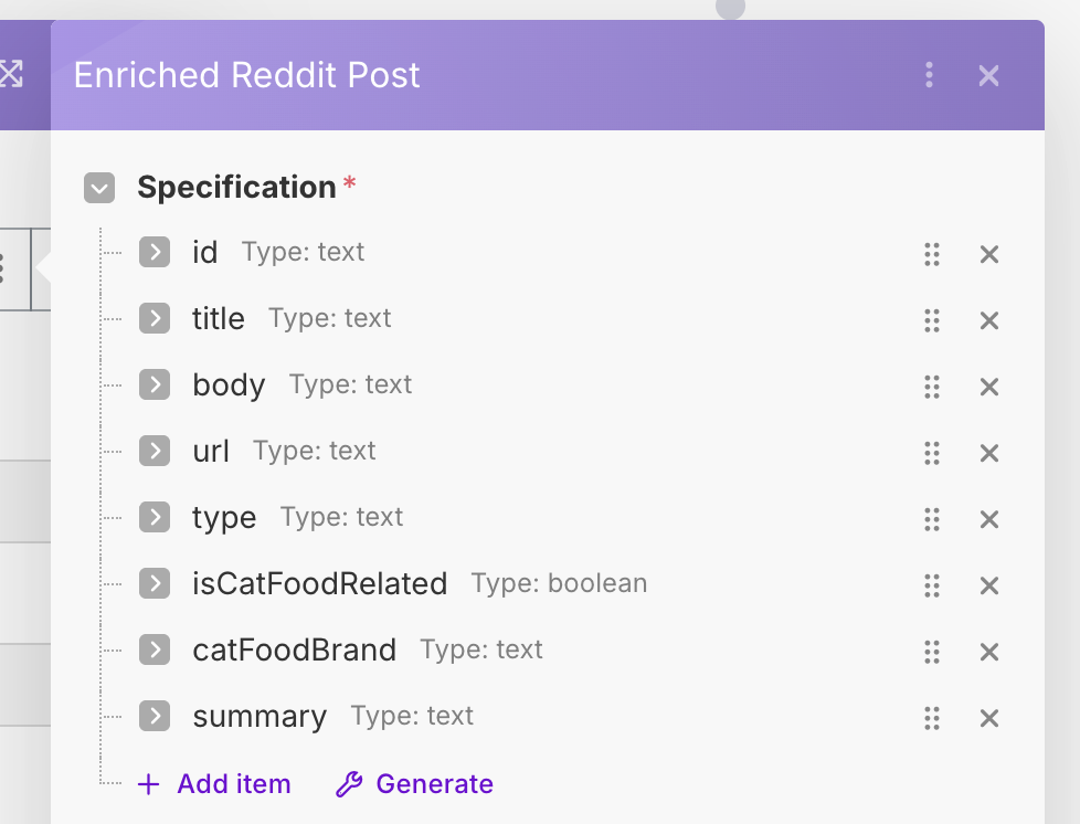 Creating an enriched Reddit post data structure