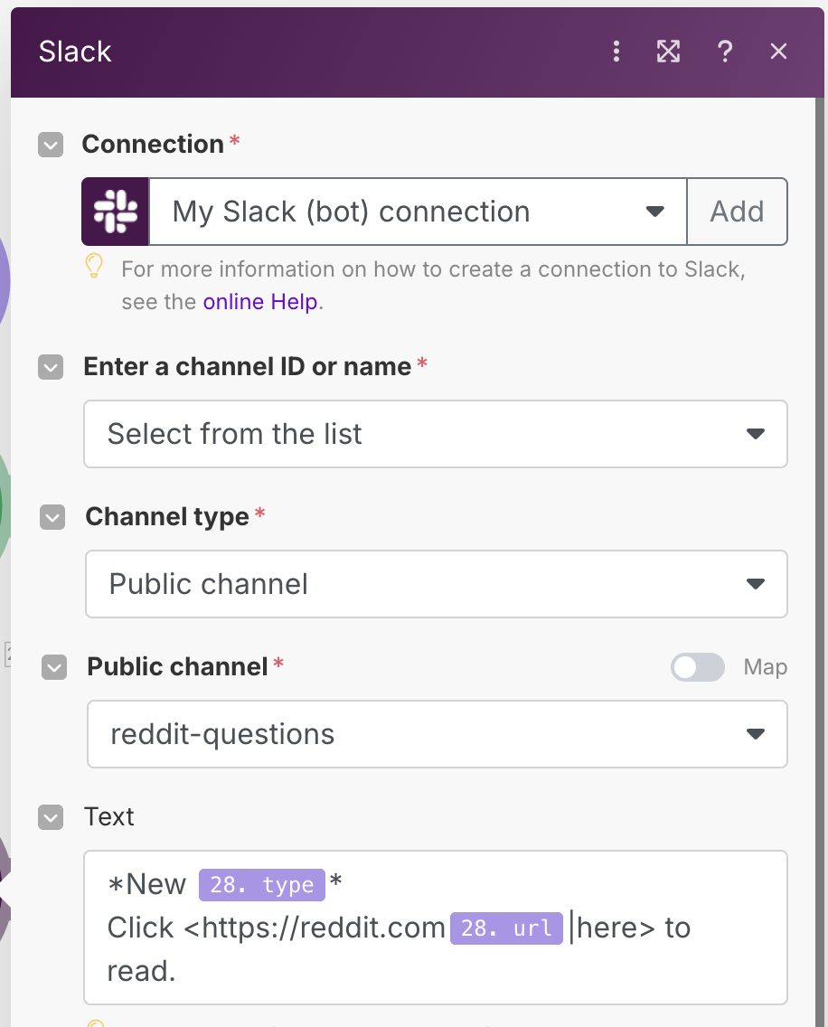 Setting up the Slack module