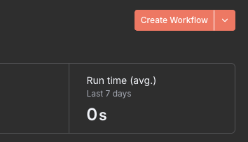 Click the button in the top right to create a new workflow