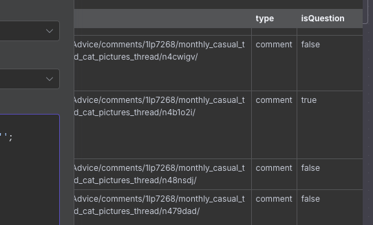 Our posts are now marked with an isQuestion field