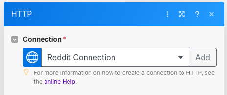 The newly added Reddit connection