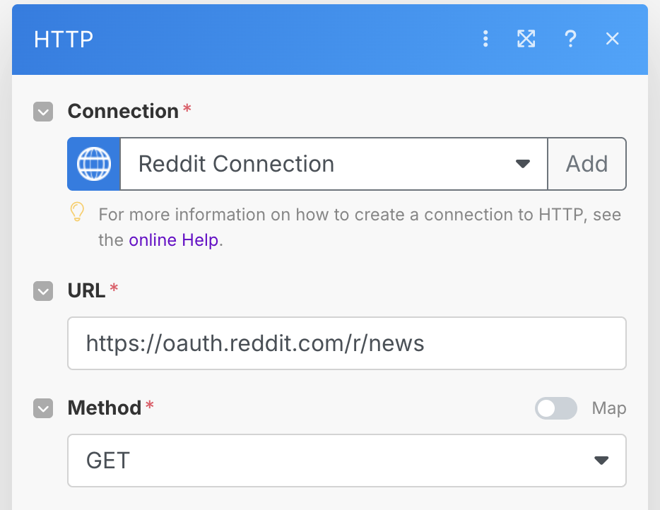 Setting the Reddit URL