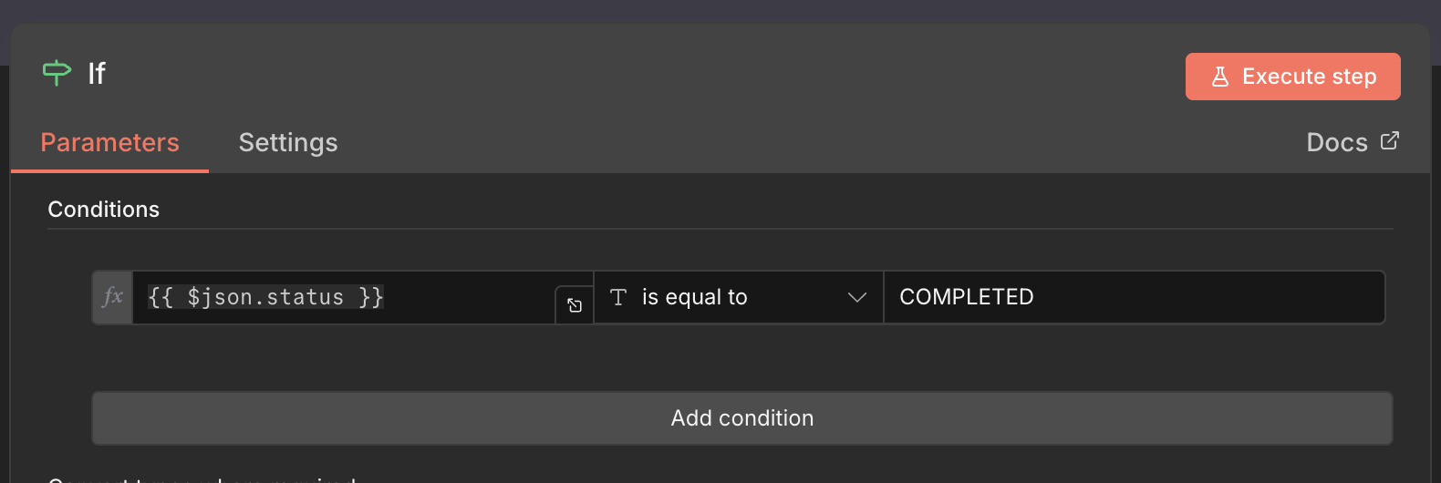 Setting up the If node