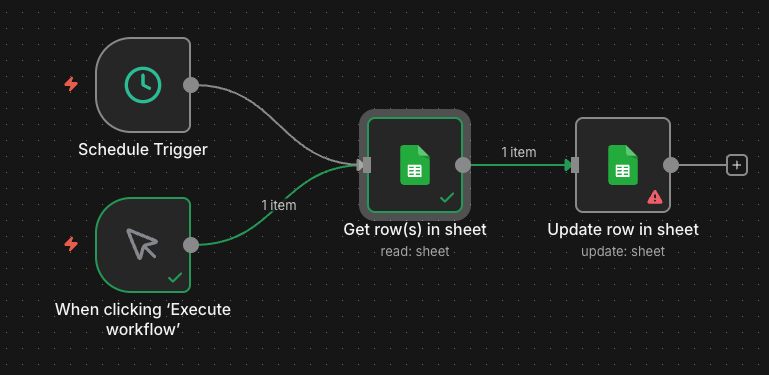 Adding another google sheets node