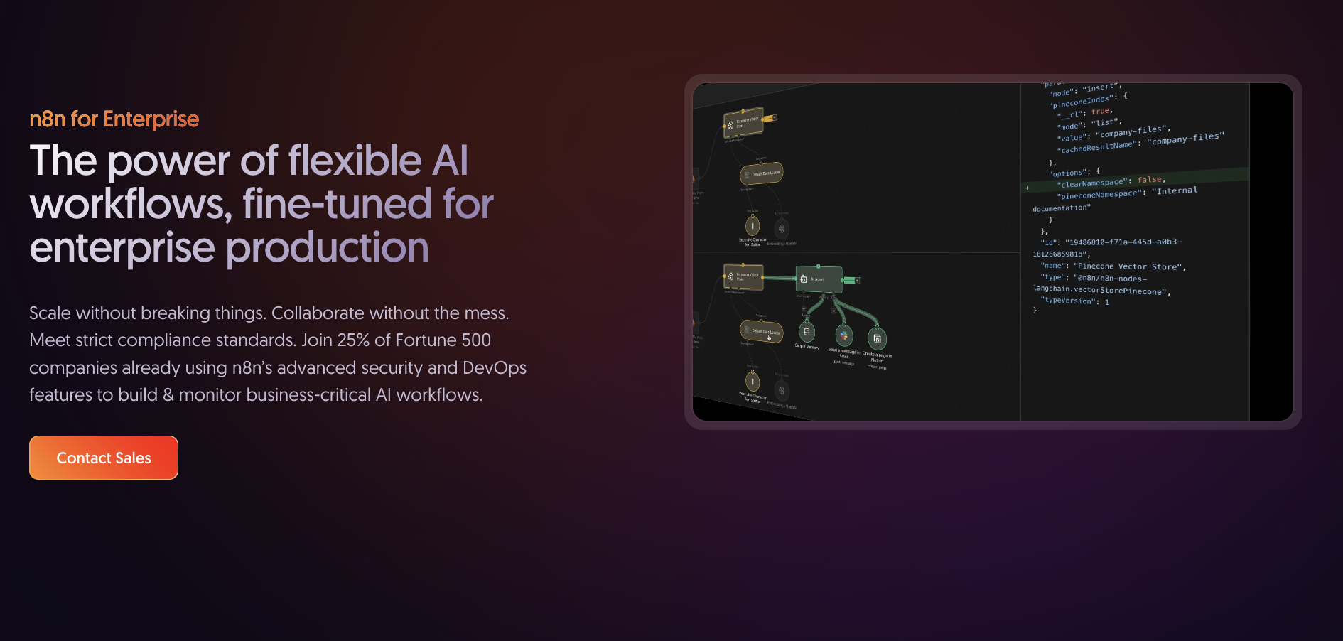 The n8n enterprise plan